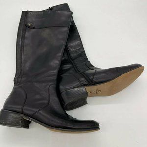 Corso Como Womens Leather Round Toe Zip Up Knee High Boots Black Size 9 FLAW